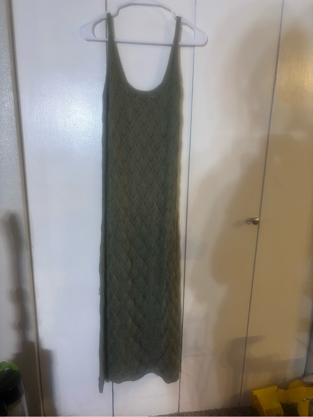 Olive Green Sleeveless Knit Maxi Dress